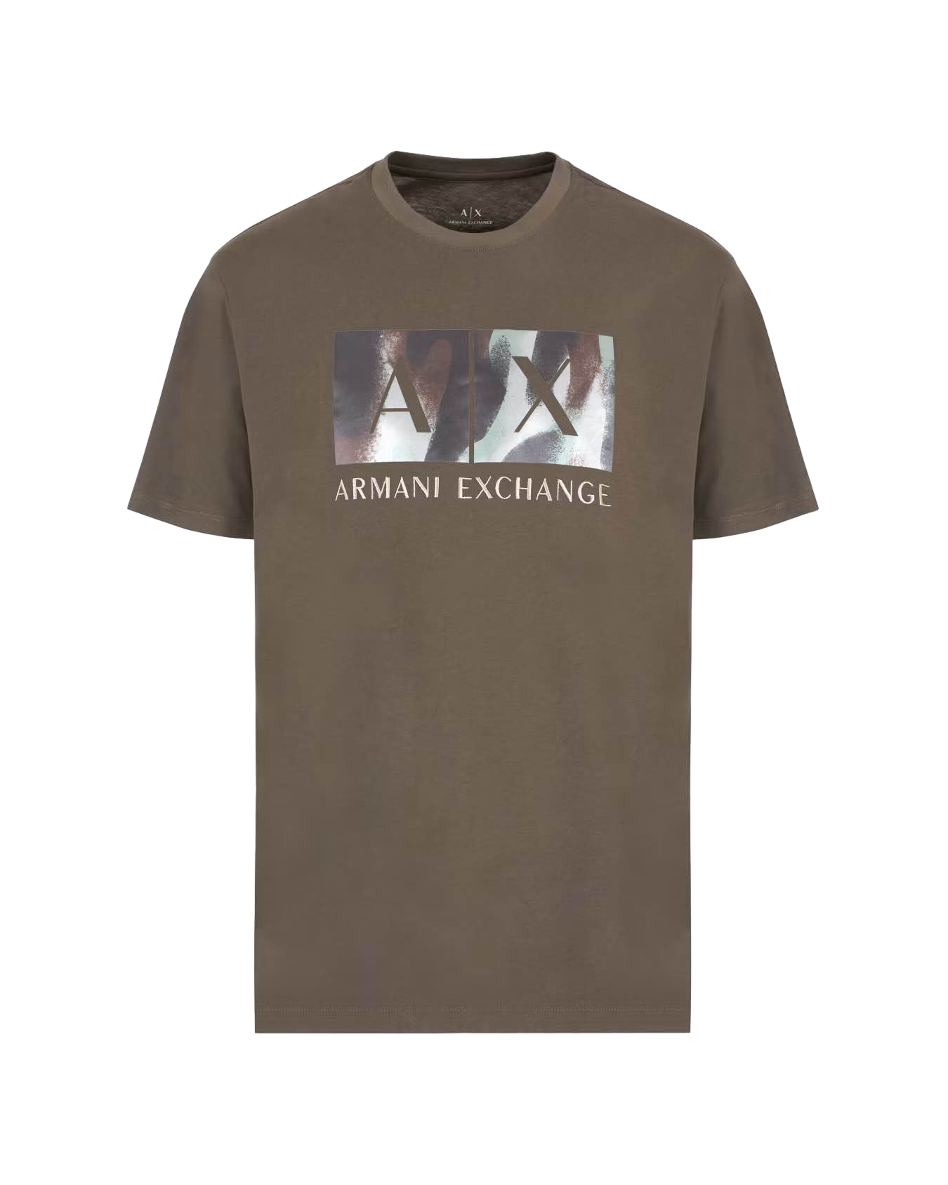 【Armani Exchange】幻彩設計短袖  綠 