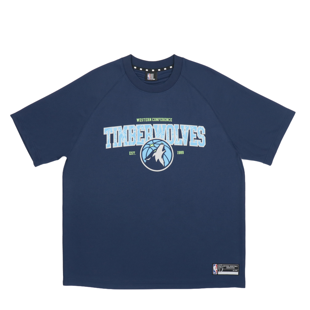 【NBA】中性網眼印花T_MIN-深藍