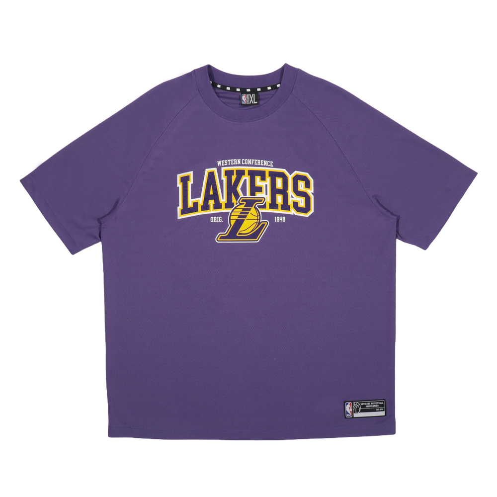 【NBA】中性網眼印花T_LAL-中紫