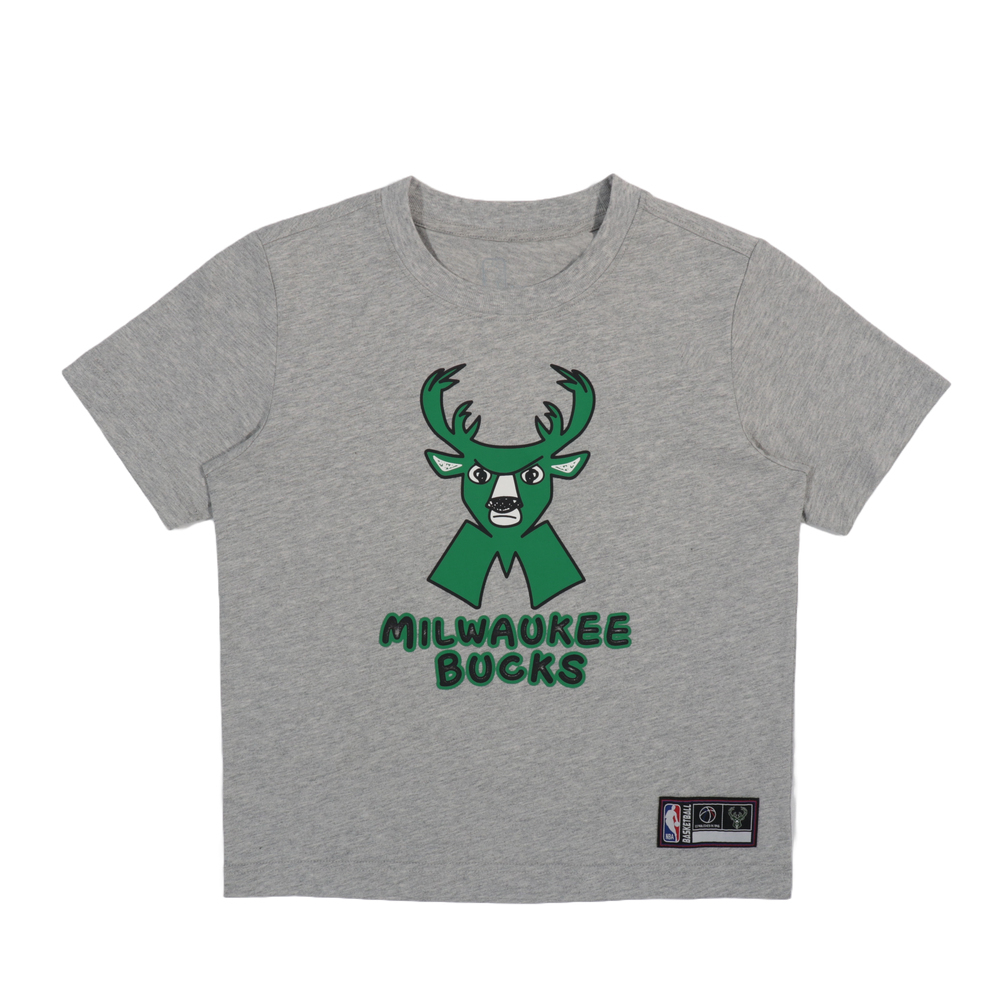 【NBA】中性童LOGO印花T_MIL-淺灰