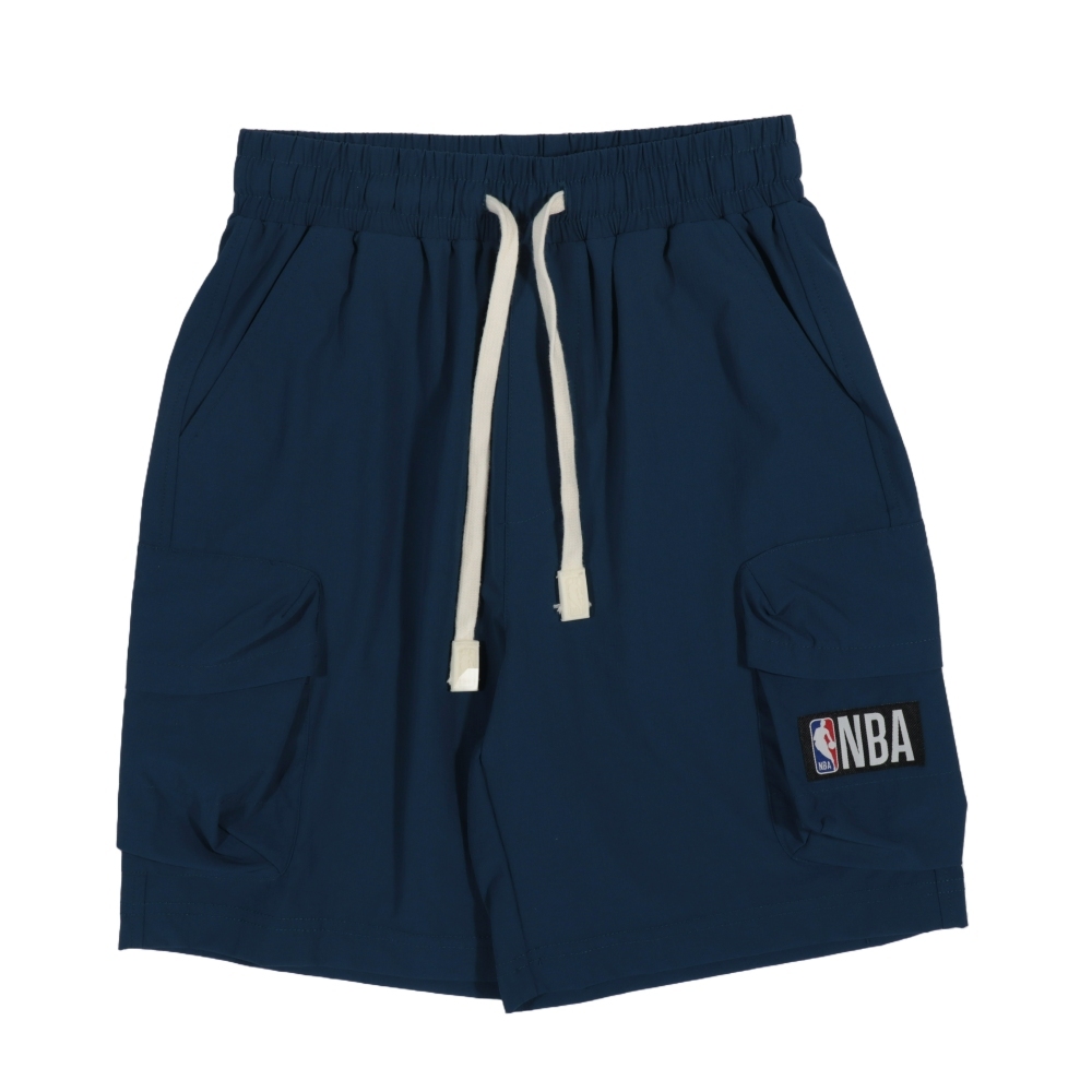 【NBA】中性童LOGO短褲_NBA-中灰/黑/深藍