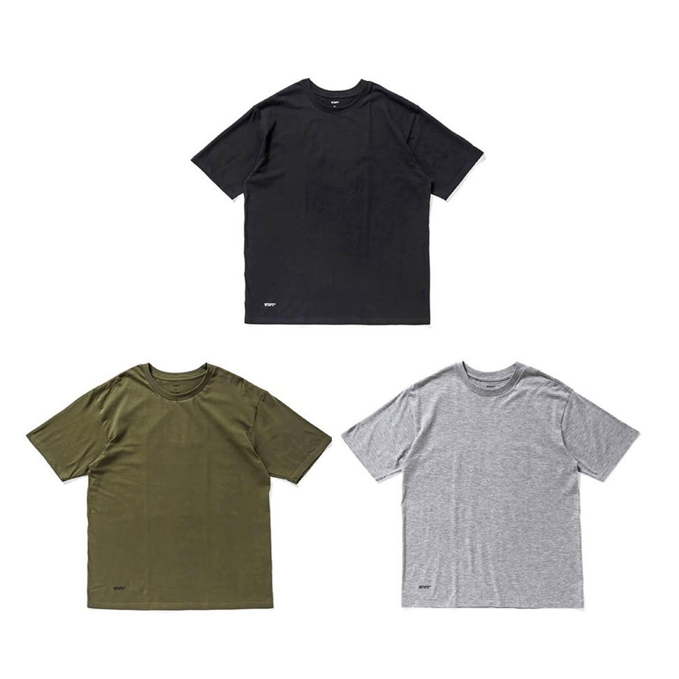 Wtaps Skivvies 3 Pieces Crew Neck  Tee Olive Drab 內搭素踢3件組 軍綠／黑／灰 251MYDT-UWM01