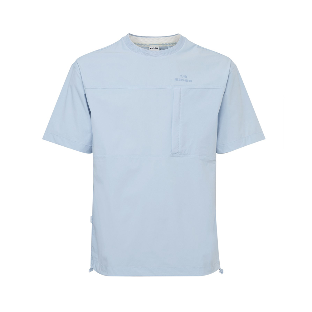 【EIDER】男口袋設計短袖上衣/25EDMM25215-[冰藍、黑、白]