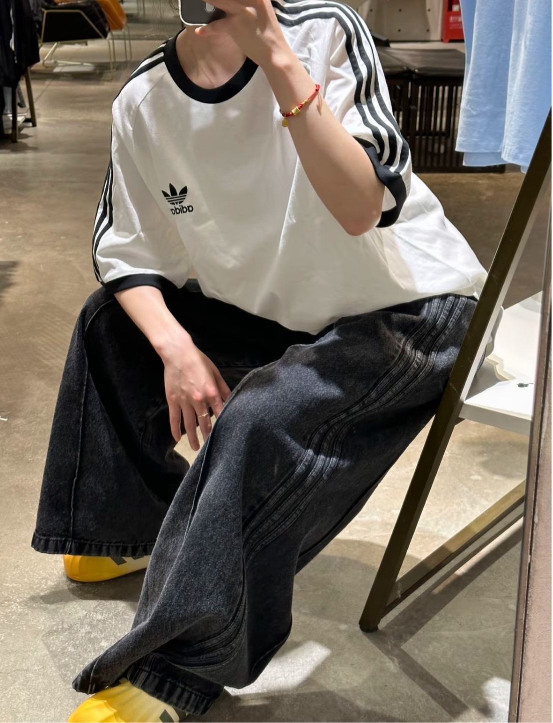 ADIDAS MONTREAL JEANS 水洗闊腿牛仔長褲