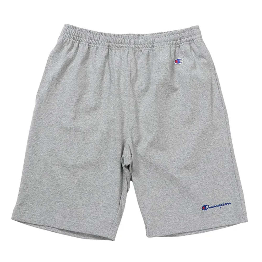 男款-BASIC 刺繡草寫LOGO 短褲-灰色（C3-X518-070）