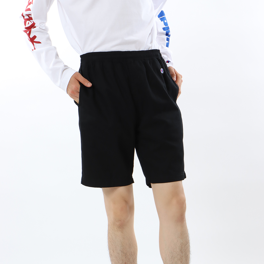 男款-BASIC 刺繡LOGO 短褲-黑色（C3-X520-090）