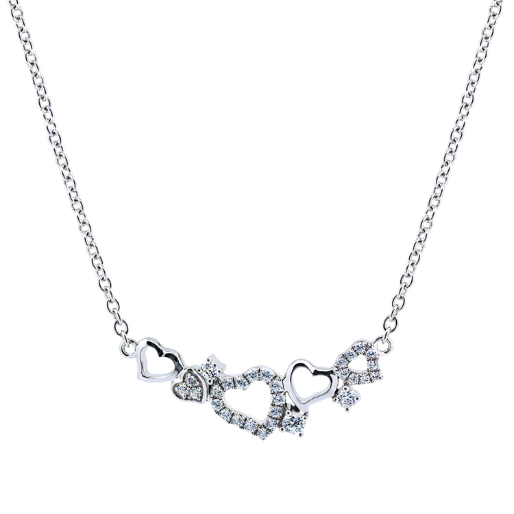 925純銀「心心相印」套鍊 (16吋+4公分延長鍊)-SDS0003