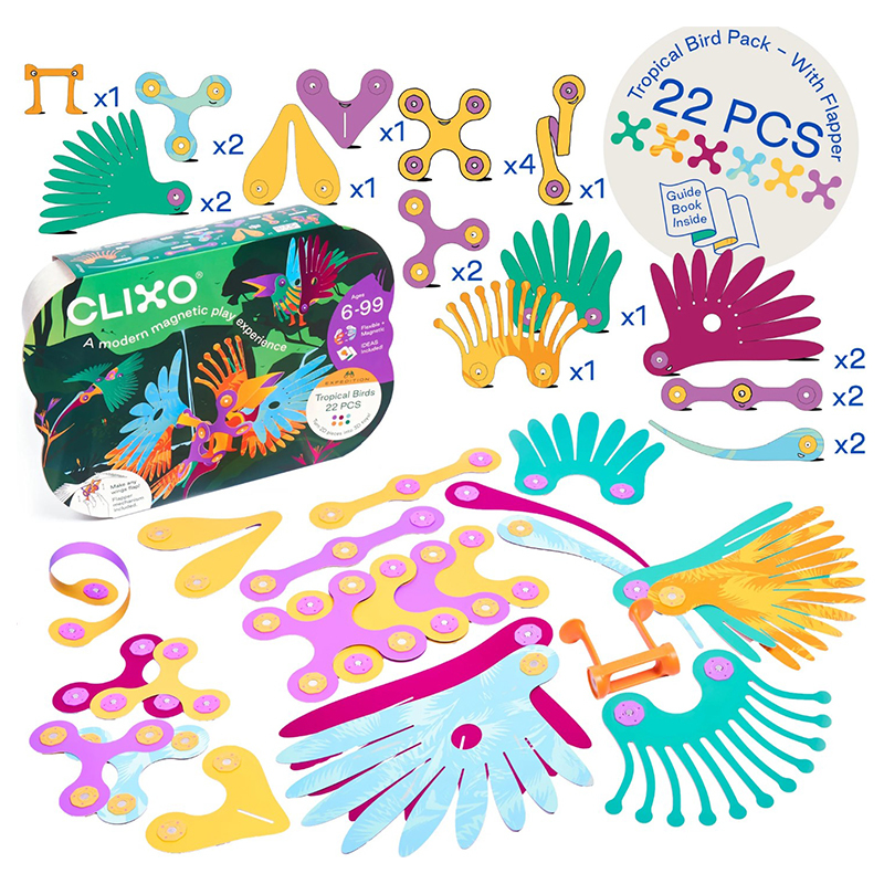 CLIXO 創樂多磁力片-熱帶鳥類22片