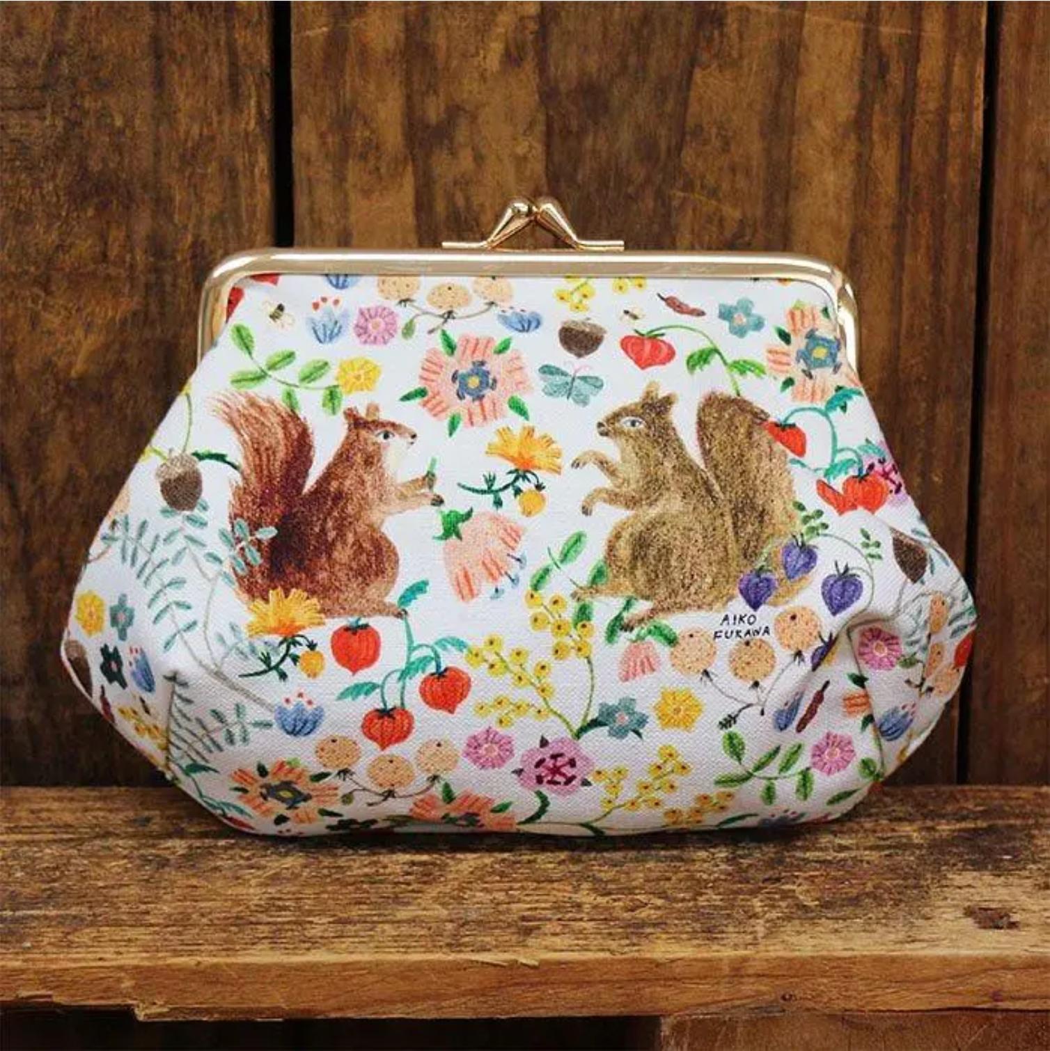 【Aiko Fukawa】布川愛子 日本 cozyca products 化妝包「松鼠花園」
