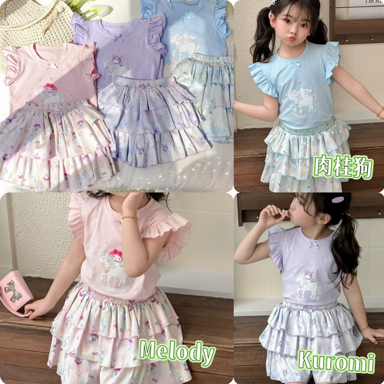 San*rio 女童背心配蛋糕裙褲印花套裝-2500934