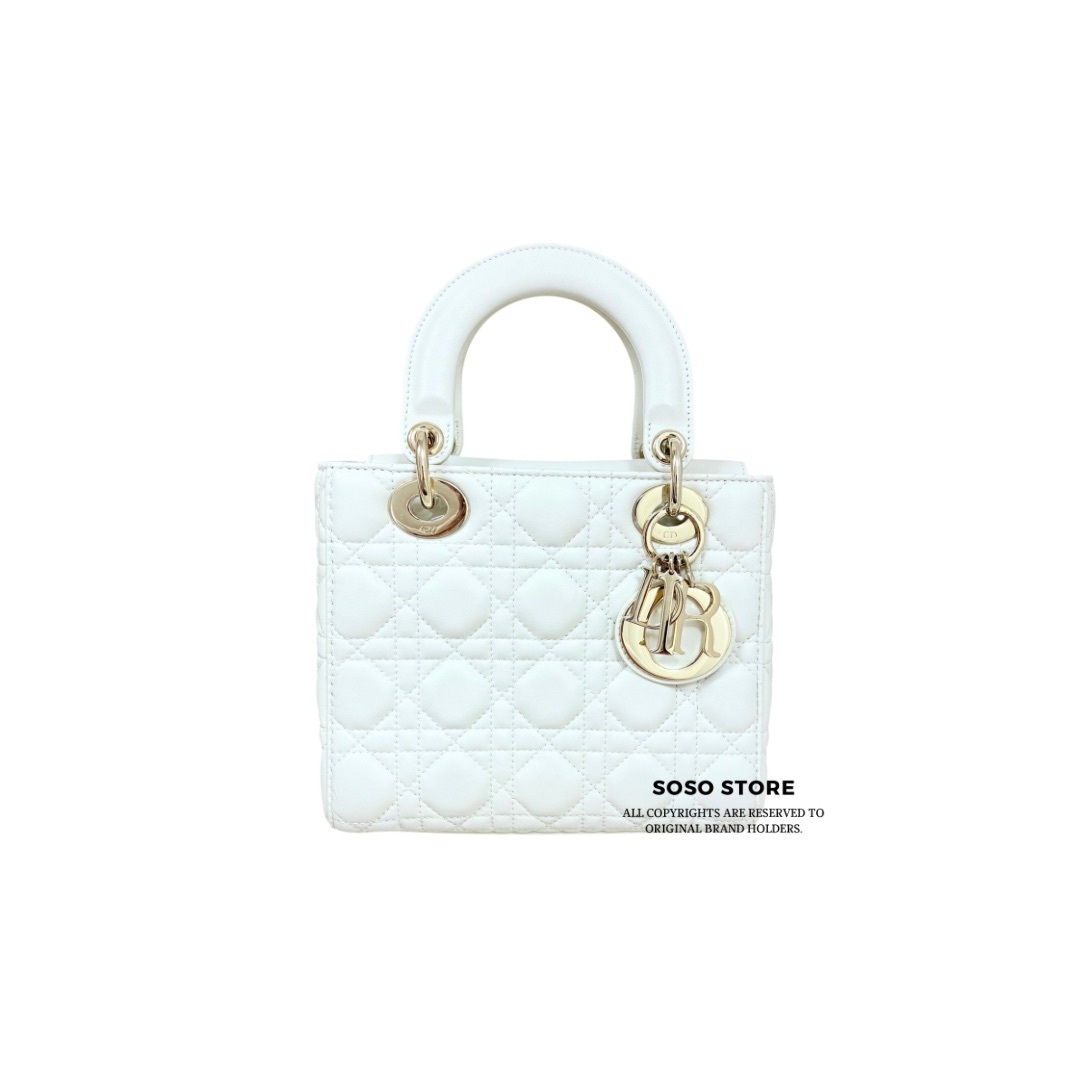 Dior Lady Dior Small - White / Ghw