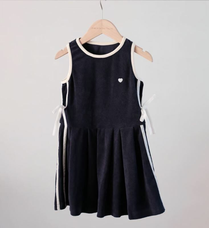mes kids des fleurs 運動風背心洋 sports dress-navy