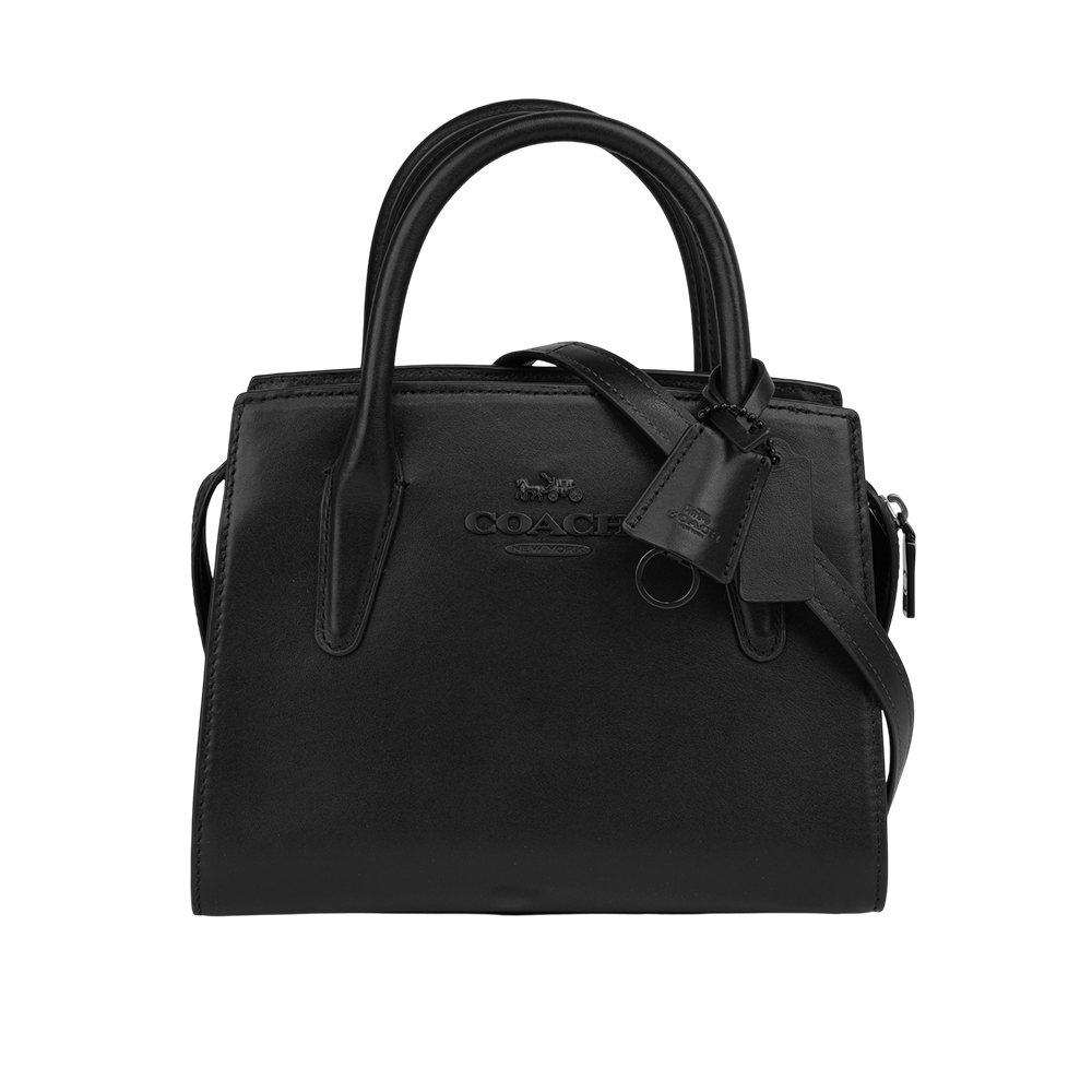 【COACH】Andrea 黑釦平滑小牛皮手提/斜背二用包(黑色) CP081 JIBLK