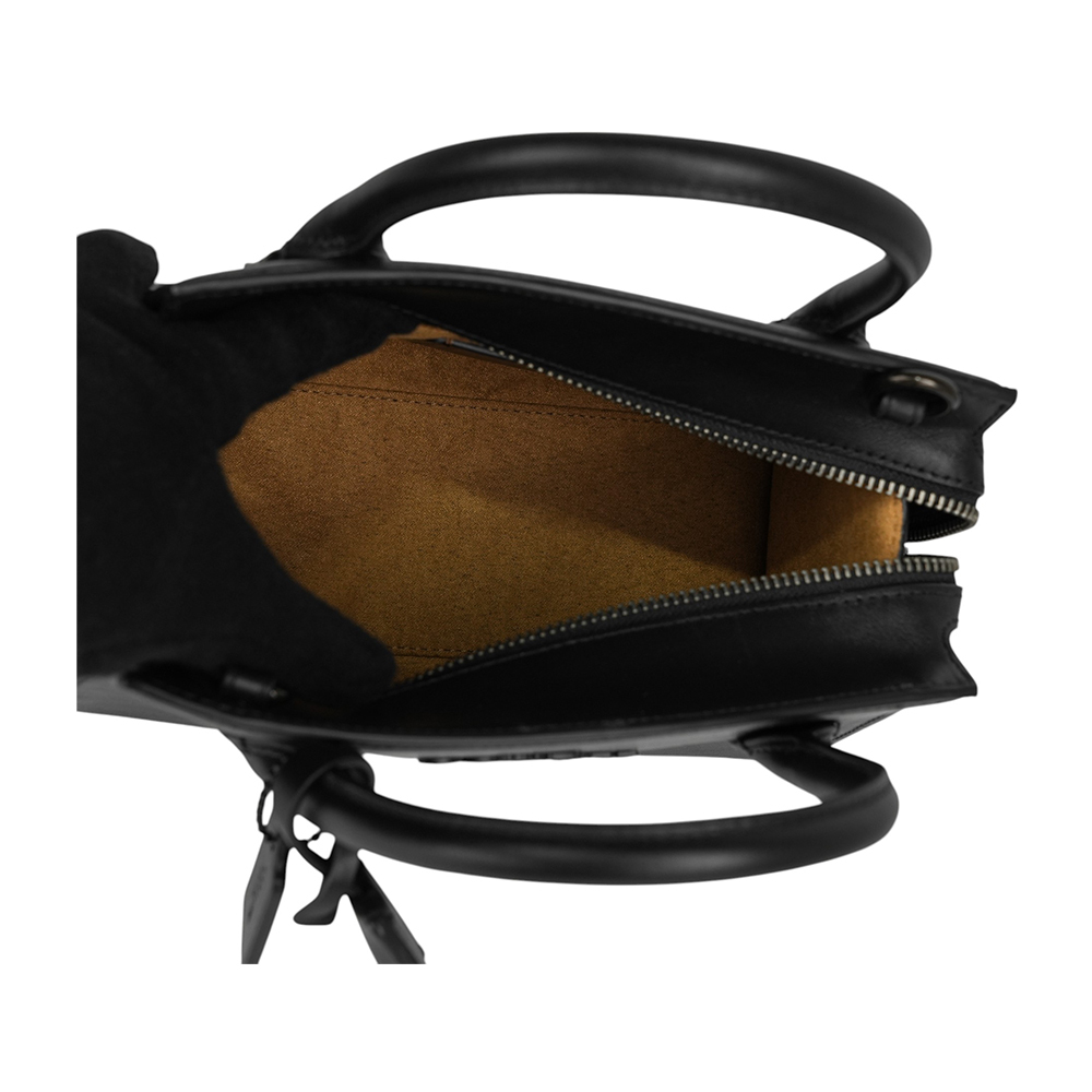 【COACH】Andrea 黑釦平滑小牛皮手提/斜背二用包(黑色) CP081 JIBLK