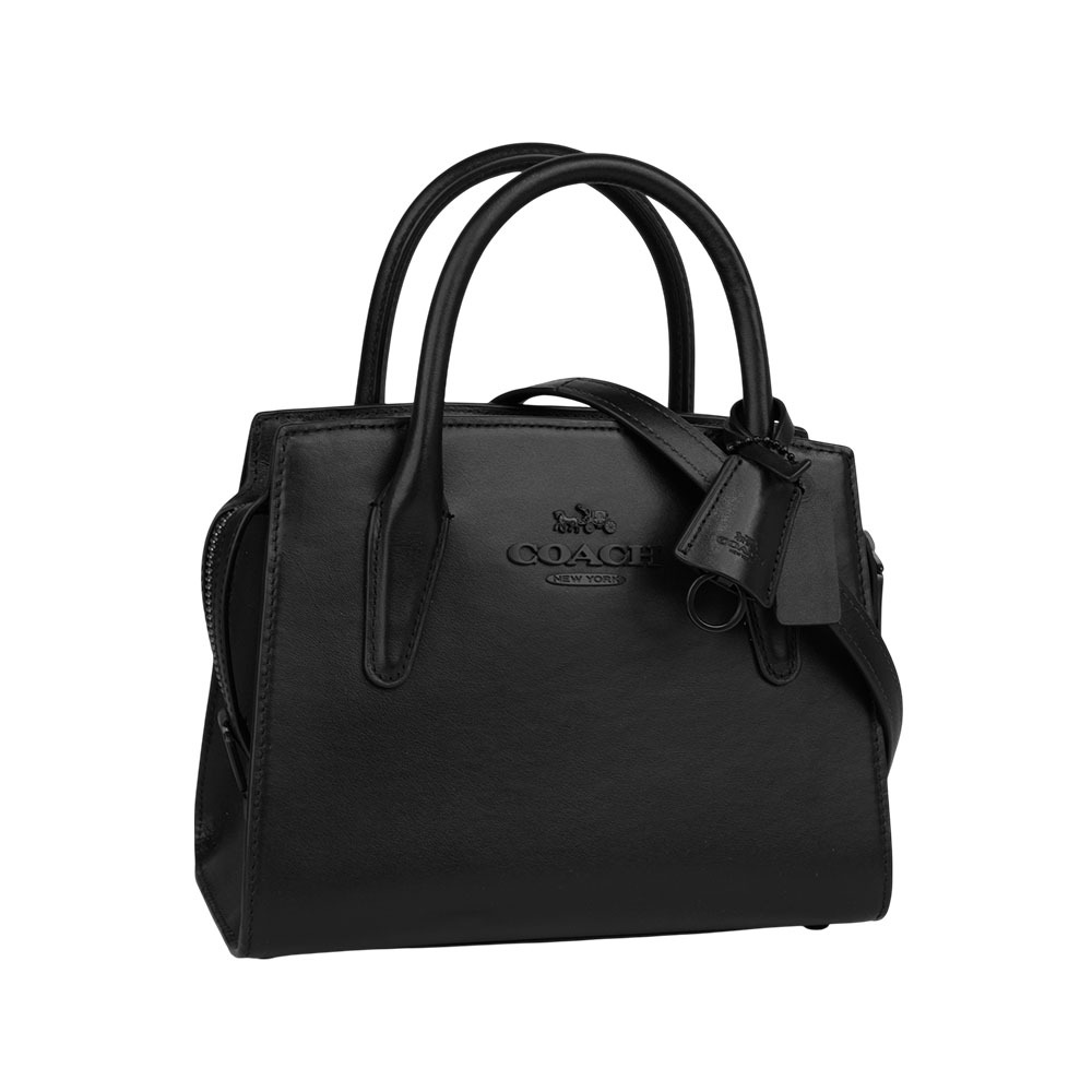 【COACH】Andrea 黑釦平滑小牛皮手提/斜背二用包(黑色) CP081 JIBLK