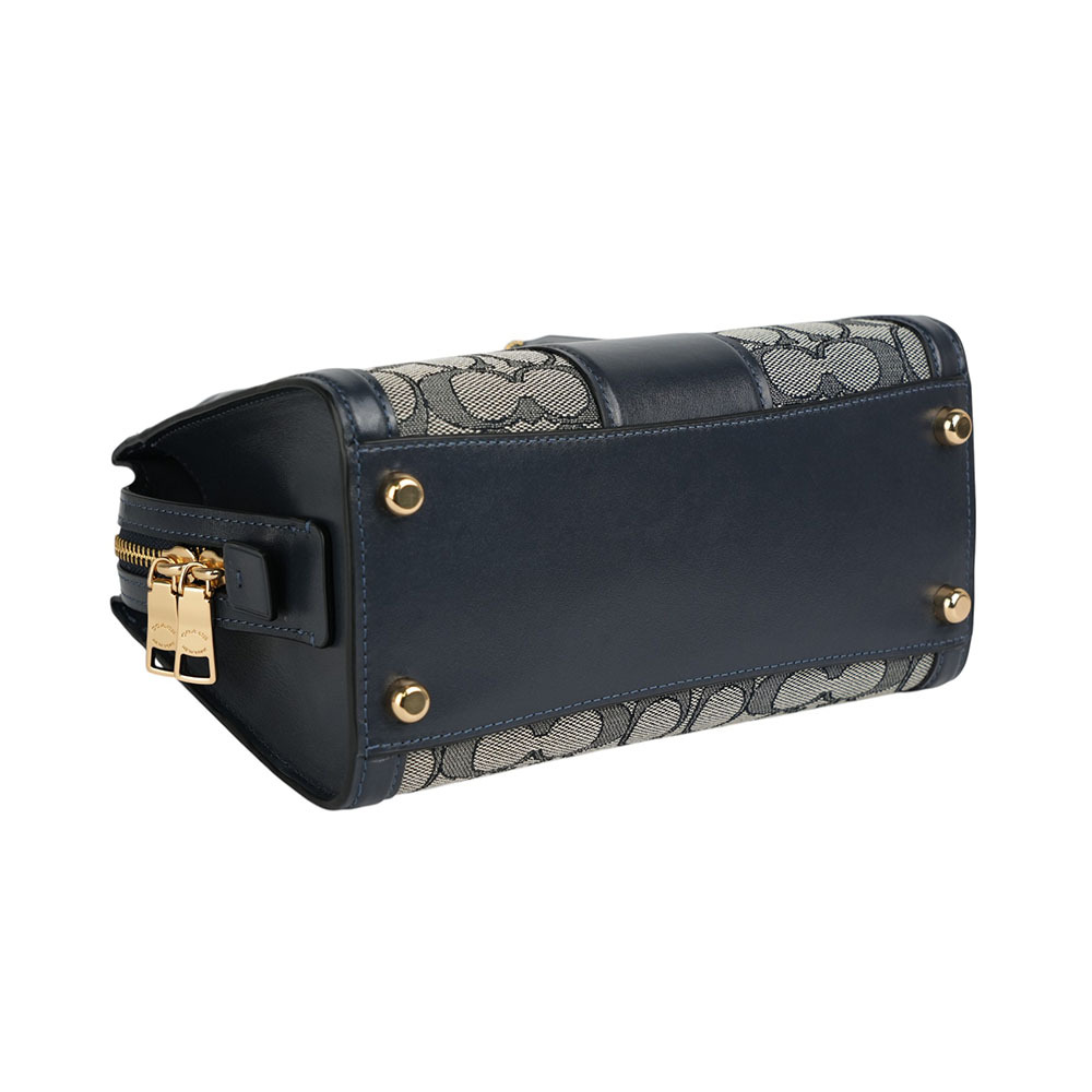 【COACH】Andrea 緹花布及牛皮手提/斜背二用包(海軍藍/午夜藍) CT766 IMX1X