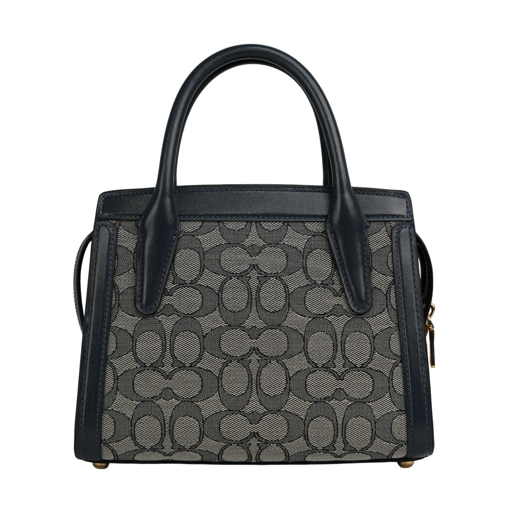 【COACH】Andrea 緹花布及牛皮手提/斜背二用包(海軍藍/午夜藍) CT766 IMX1X