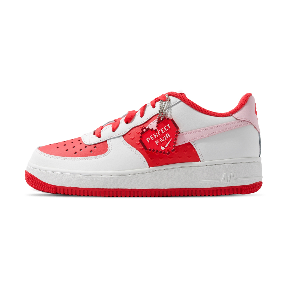 Nike Air Force 1 BG 大童 白紅 情人節 休閒 運動 AF1 透氣 皮革 休閒鞋 HV5165-121
