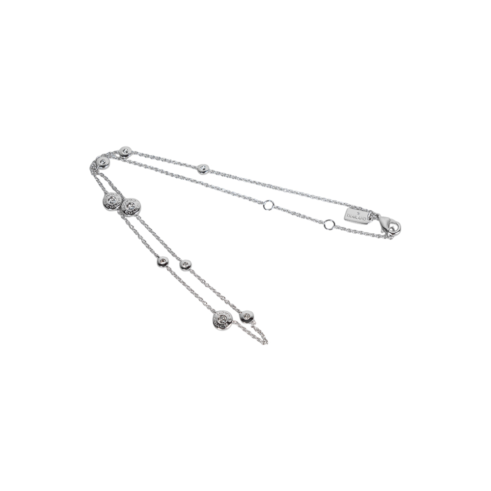 【COACH】Circle Station 圓形水鑽造型項鍊(銀色) CV253 SLV