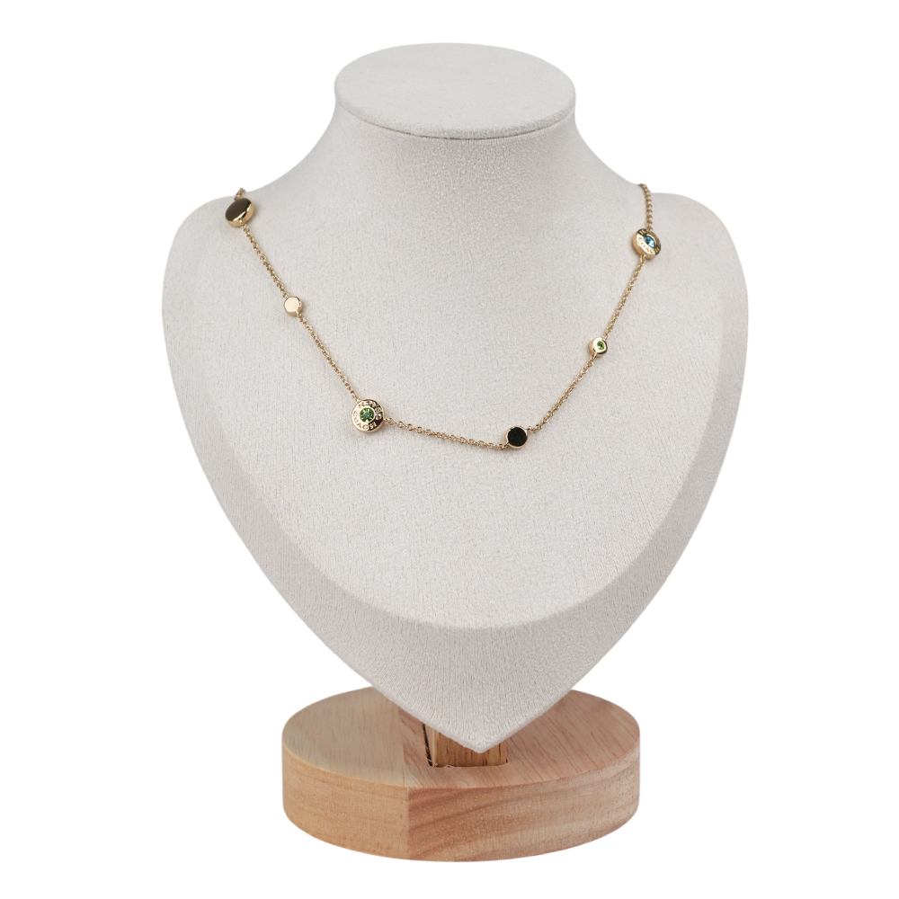 【COACH】Circle 彩色圓形水鑽造型項鍊(金色) CY101 GDMC