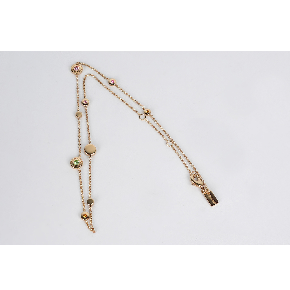 【COACH】Circle 彩色圓形水鑽造型項鍊(金色) CY101 GDMC