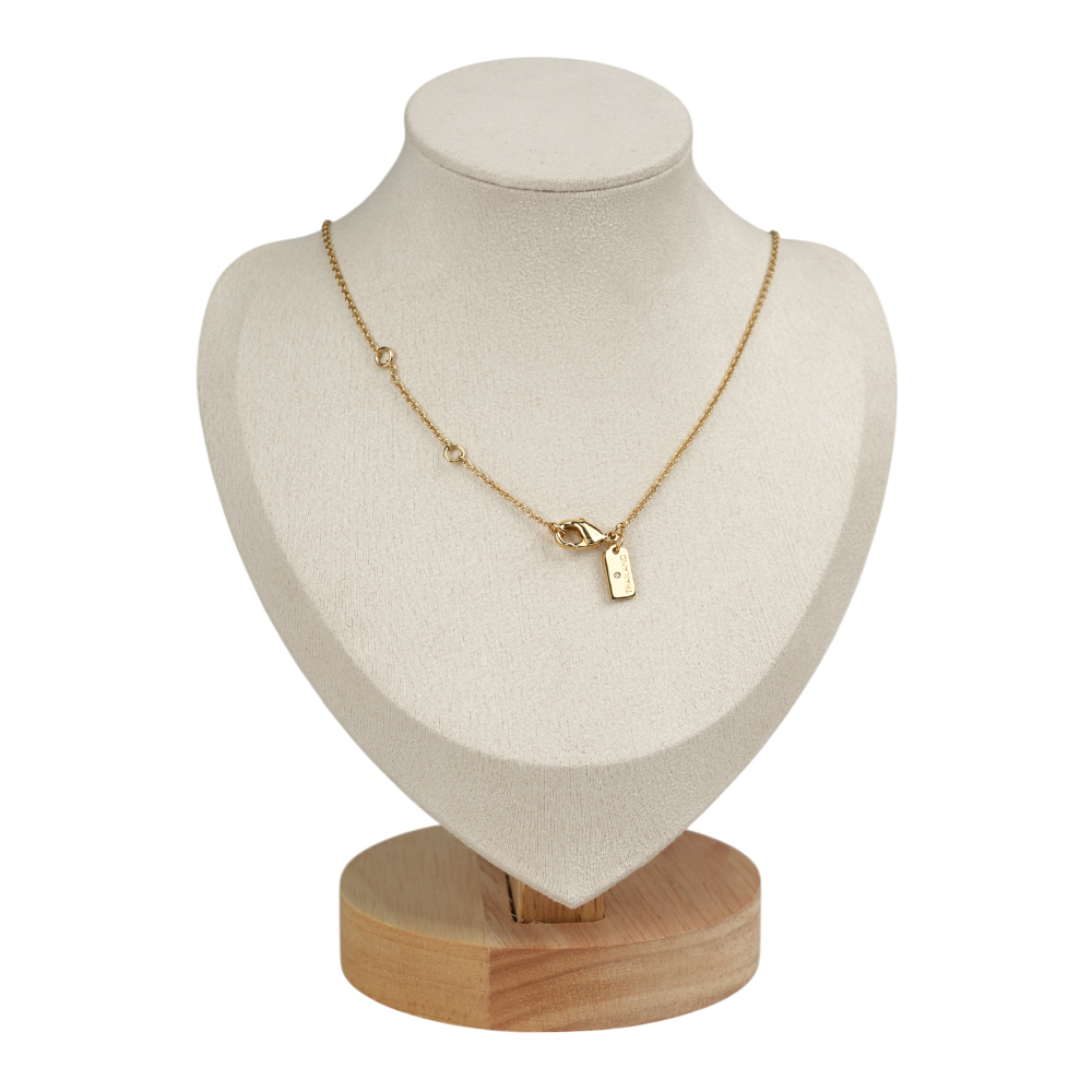 【COACH】C Logo/金屬/玻璃水鑽三圓環項鍊(金色/紅色) CAD60 GDRD