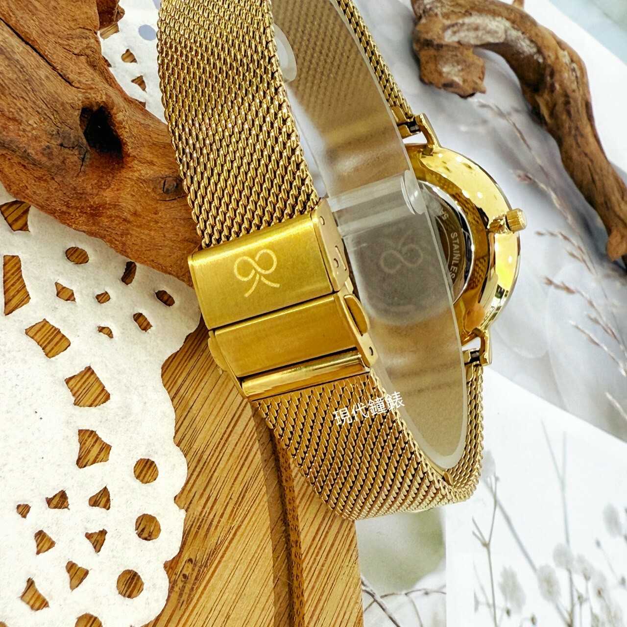 【MANGO】甜美繽紛晶鑽時尚米蘭腕錶 MA6770L-GD-H 36mm現代鐘錶