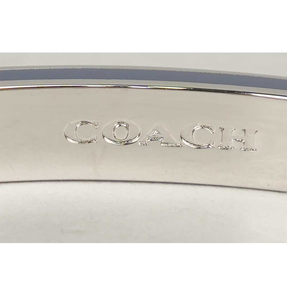 【COACH】CC Logo 琺瑯及水鑽不可調手環(銀色/紫色/藍色) CY053 AV6