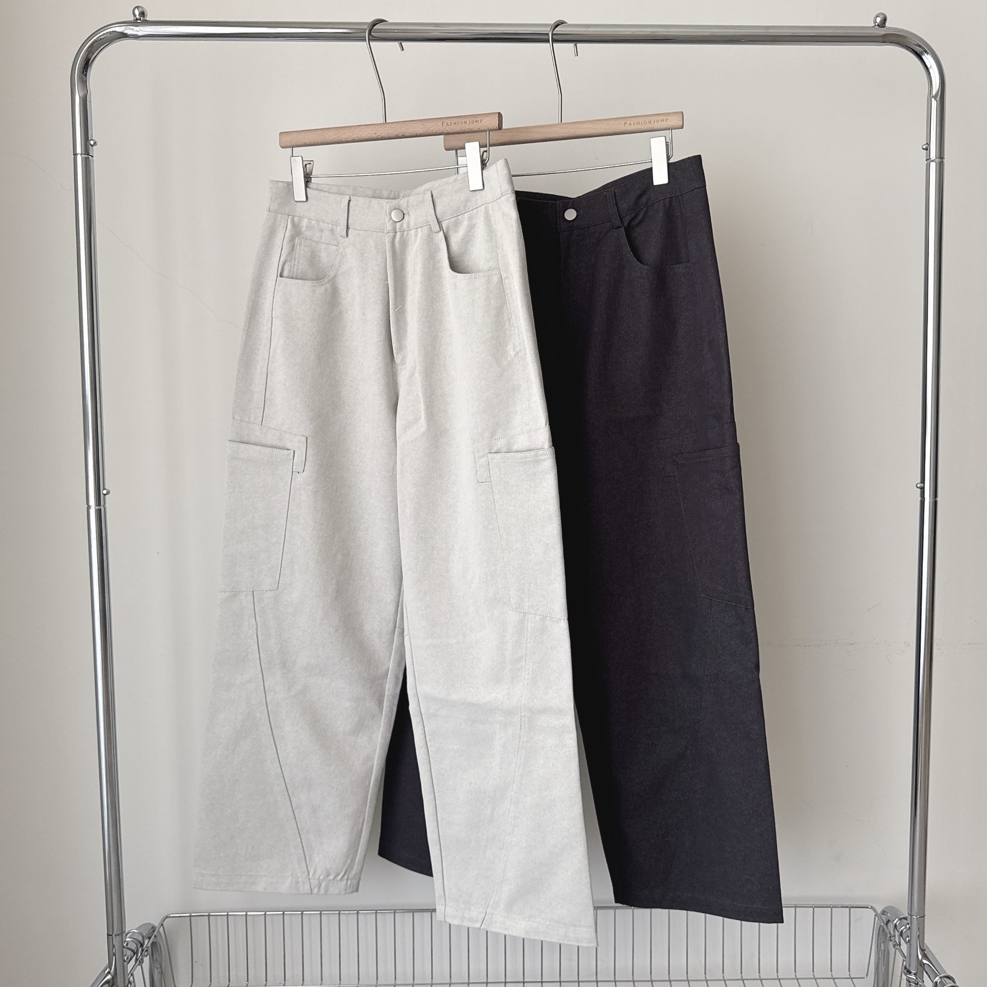 （現貨）WP043 拼接 側邊大口袋 工裝長褲