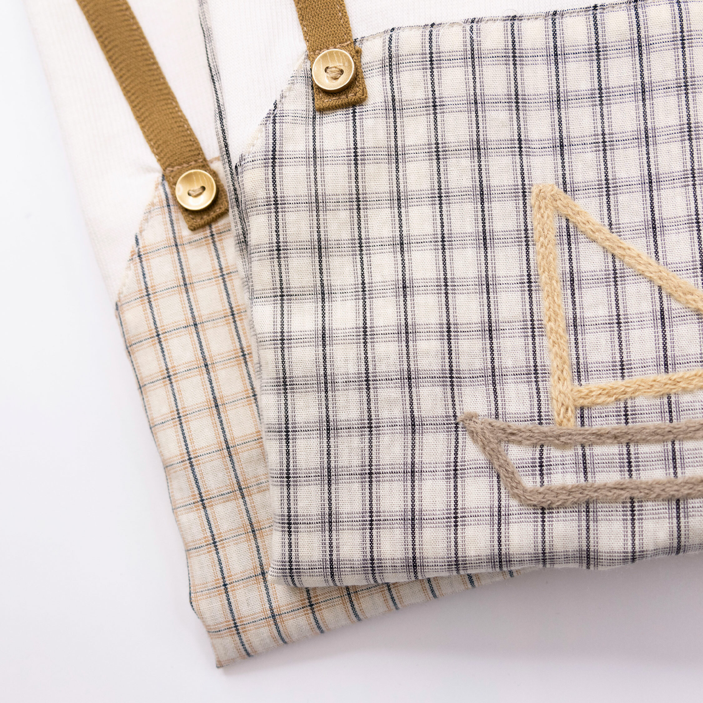 純淨系列【T0033】經典格紋編織帆船短袖連身衣＊二色