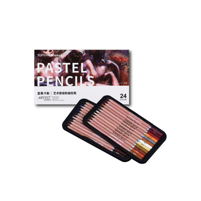 中國 SUPERIOR 秀普 富萊卡勒 藝術家級粉畫鉛筆套裝 24色