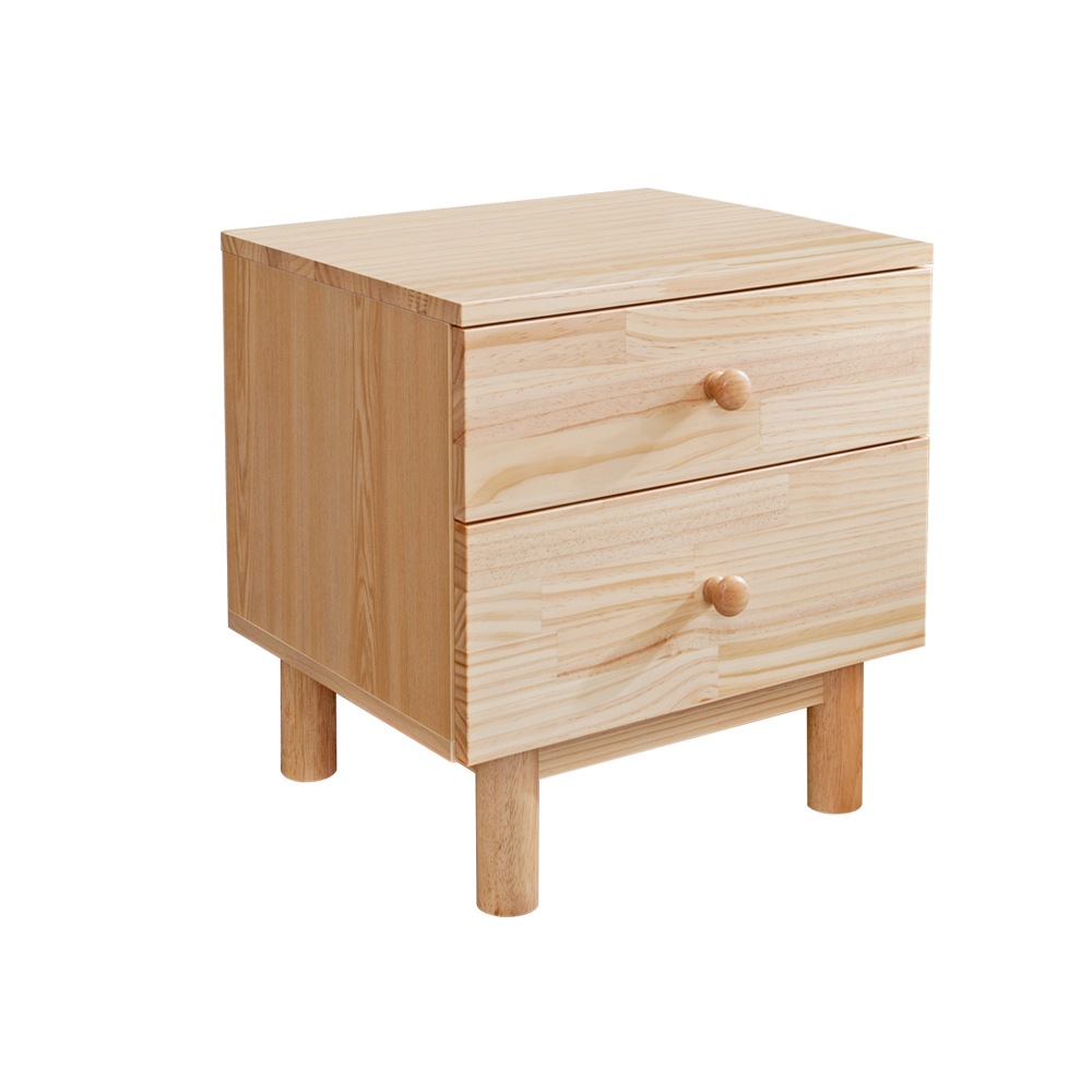 森林家具 路易1.5尺實木床頭櫃/二抽收納櫃/置物櫃