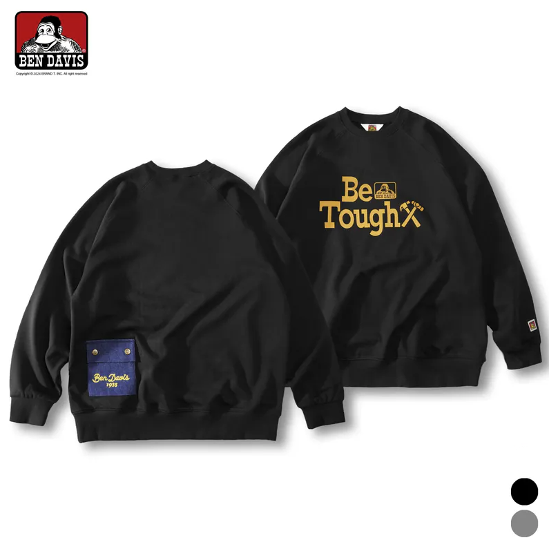 【 BEN DAVIS | 猿人槌子印花小口袋大學TEE - 2色 】