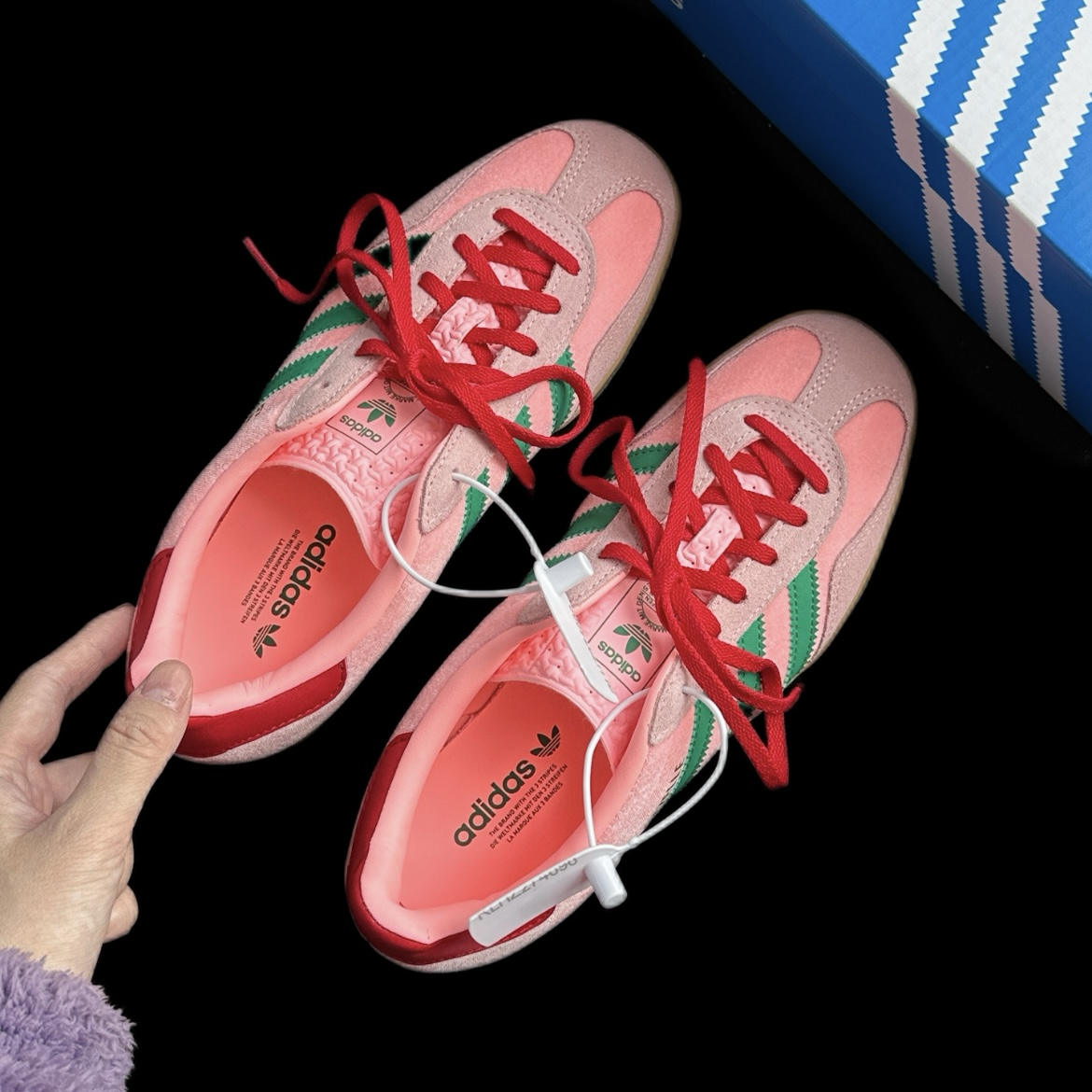 Adidas Gazelle Indoor Pink Velvet 天鵝絨粉 綠色 麂皮 膠底 復古 低筒休閒鞋