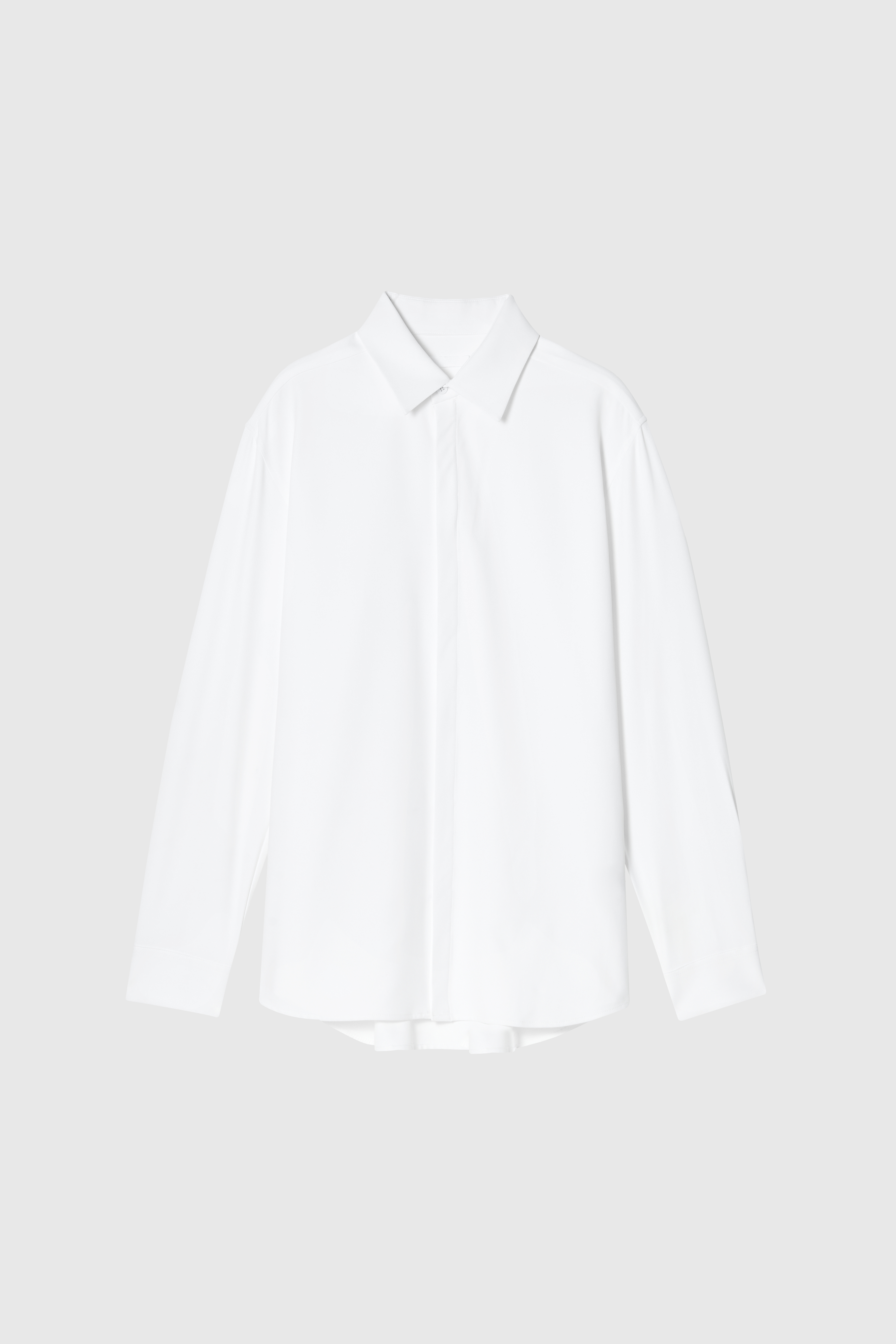 INFINITY 簡約長袖襯衫 SLIM 男（白色）