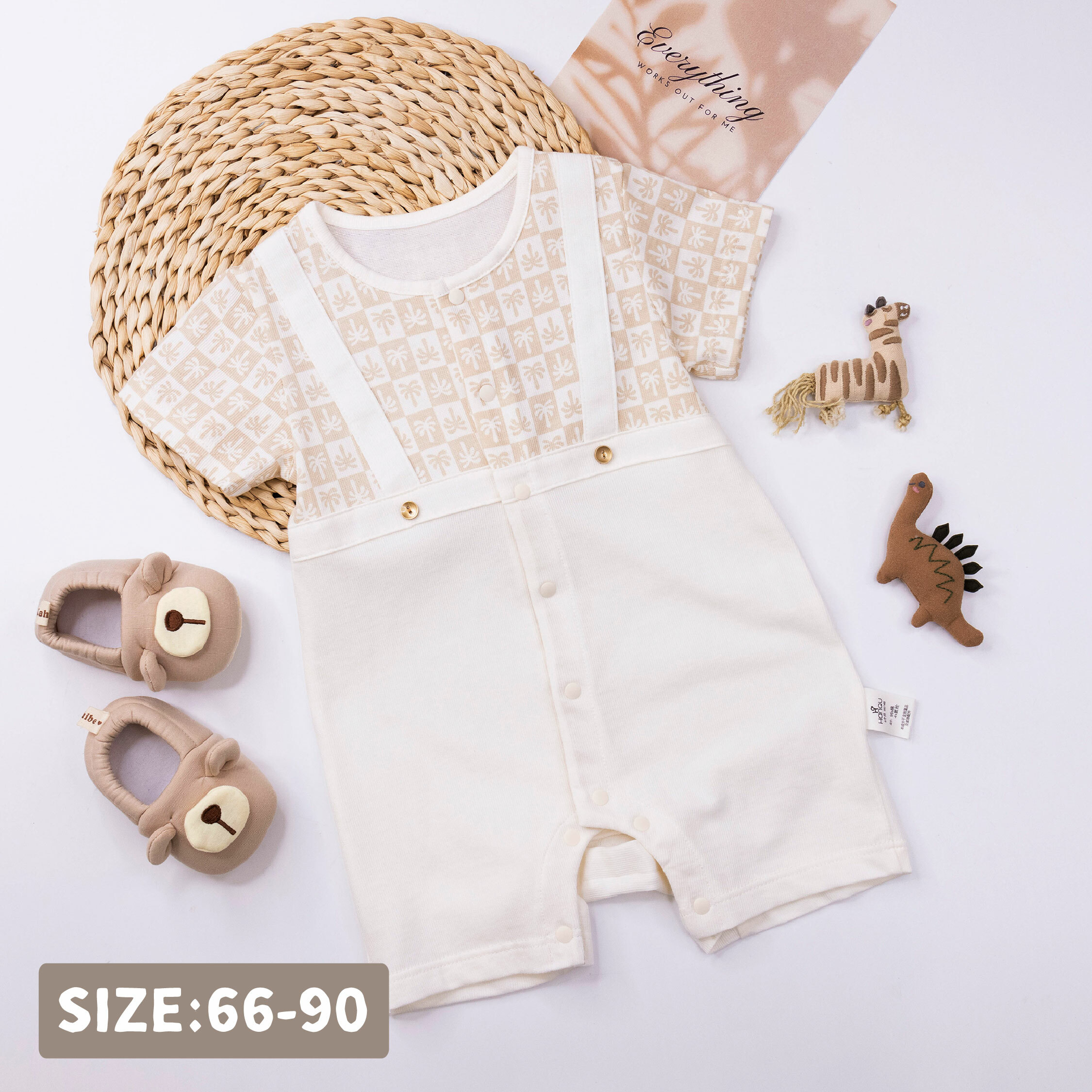 純淨系列【T0028】顛倒椰子樹親膚短袖連身衣