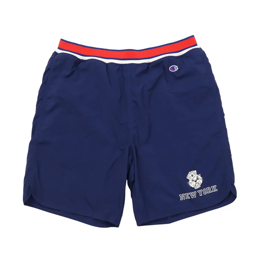 男款-CASUAL吉祥物印花開衩運動短褲-深藍色（C3-B512-370）