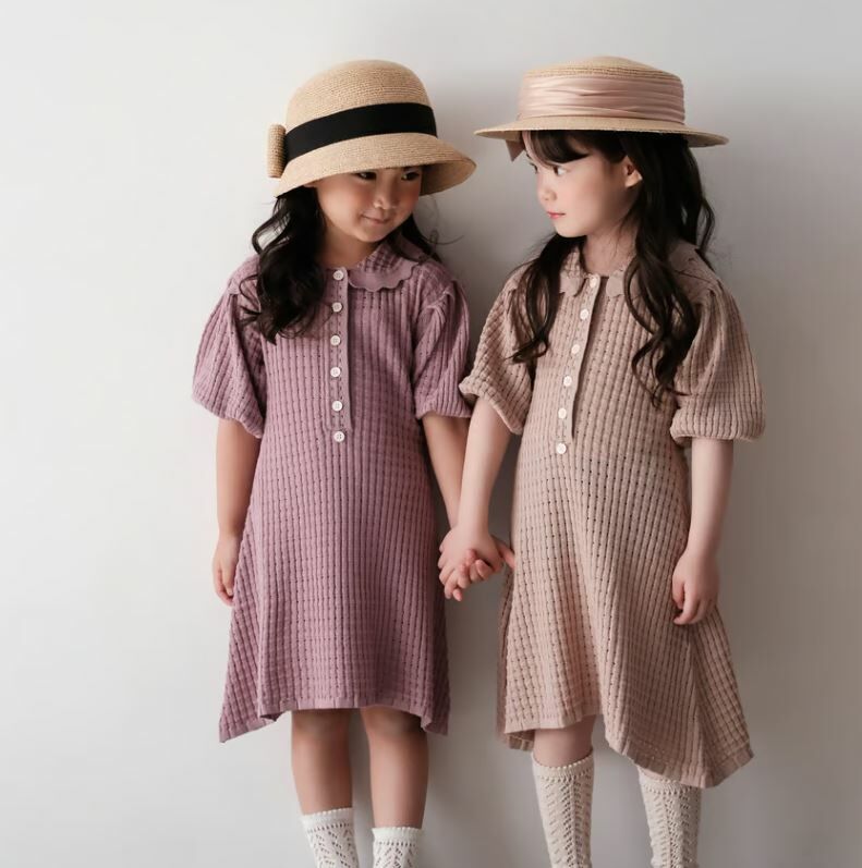 mes kids des fleurs 緞帶鐘形草帽 bow straw hat