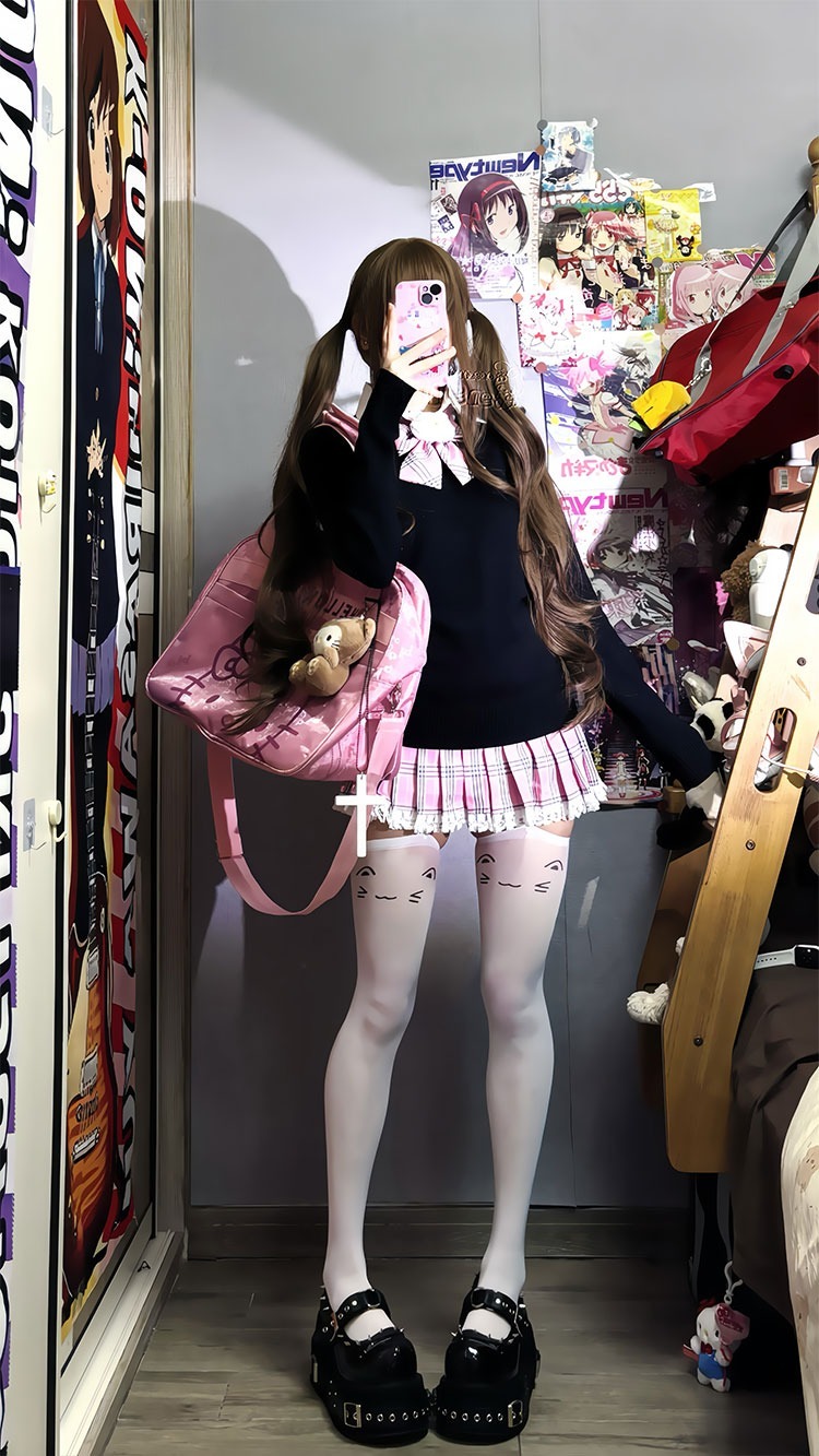 ArtByTastybabe 學院制服 假兩件毛衣 辣妹短裙