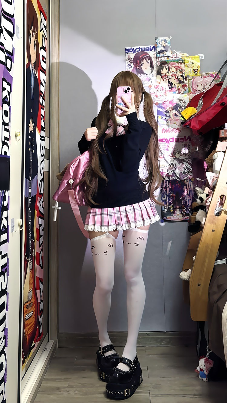 ArtByTastybabe 學院制服 假兩件毛衣 辣妹短裙