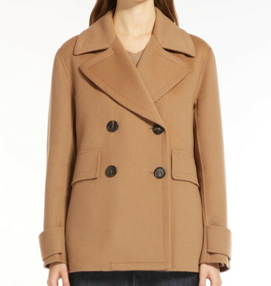 1YY0221-006 MAXMARA Wool Cloe Pea Coat Camel #19041041045 - CLOE (C-NB-E)