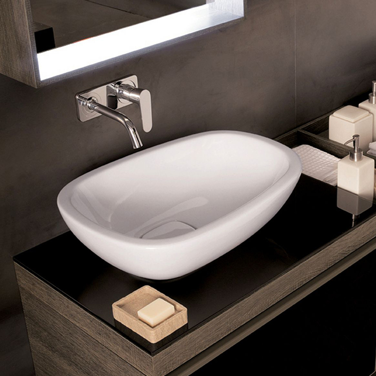 GEBERIT Citterio 56cm檯面盆-有溢水孔 | 德國原裝進口 | 可壁掛 |