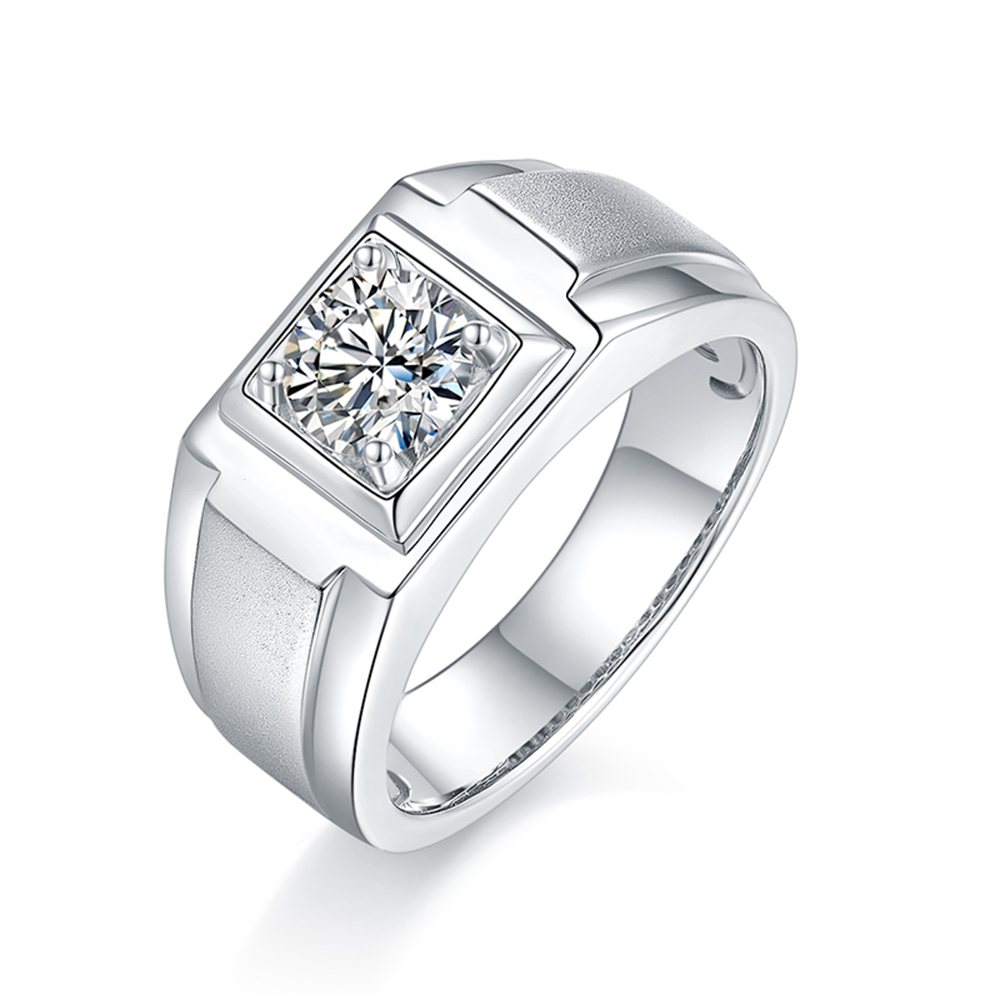 (任選兩只$16,800)【Bentley 賓利 鉑鑽戒】1克拉鉑鑽男戒-氣宇非凡