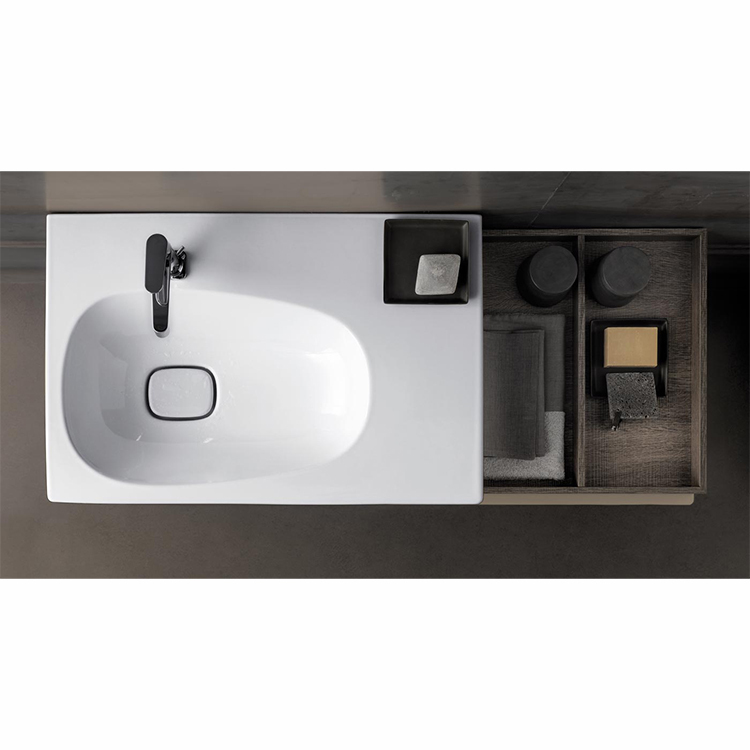 GEBERIT Citterio 75*48cm面盆-右槽右孔 | 德國原裝進口 | 可壁掛 |