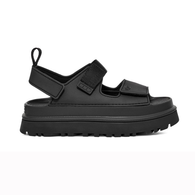 女鞋 UGG W GoldenGlow 全黑 防水 增高厚底涼鞋 膠鞋 雨鞋【UG1152685BLK】