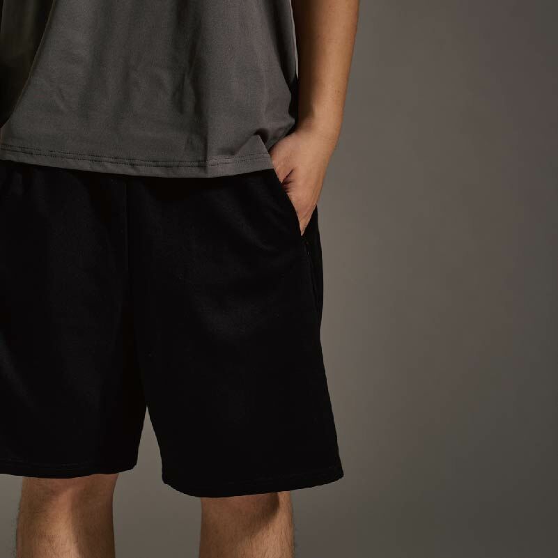 男款｜斜口袋豆腐褲-黑色