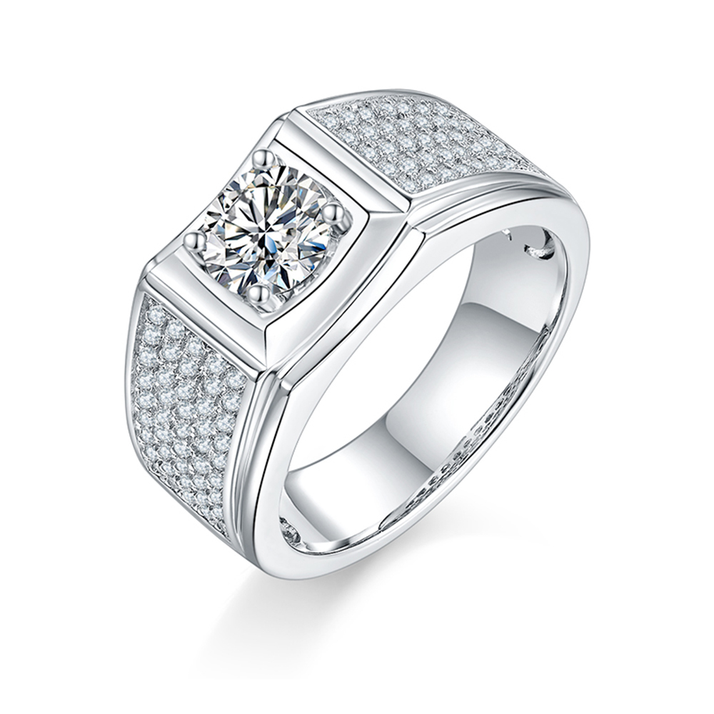 (任選兩只$16,800)【Bentley 賓利 鉑鑽戒】1克拉鉑鑽男戒-雍容華貴