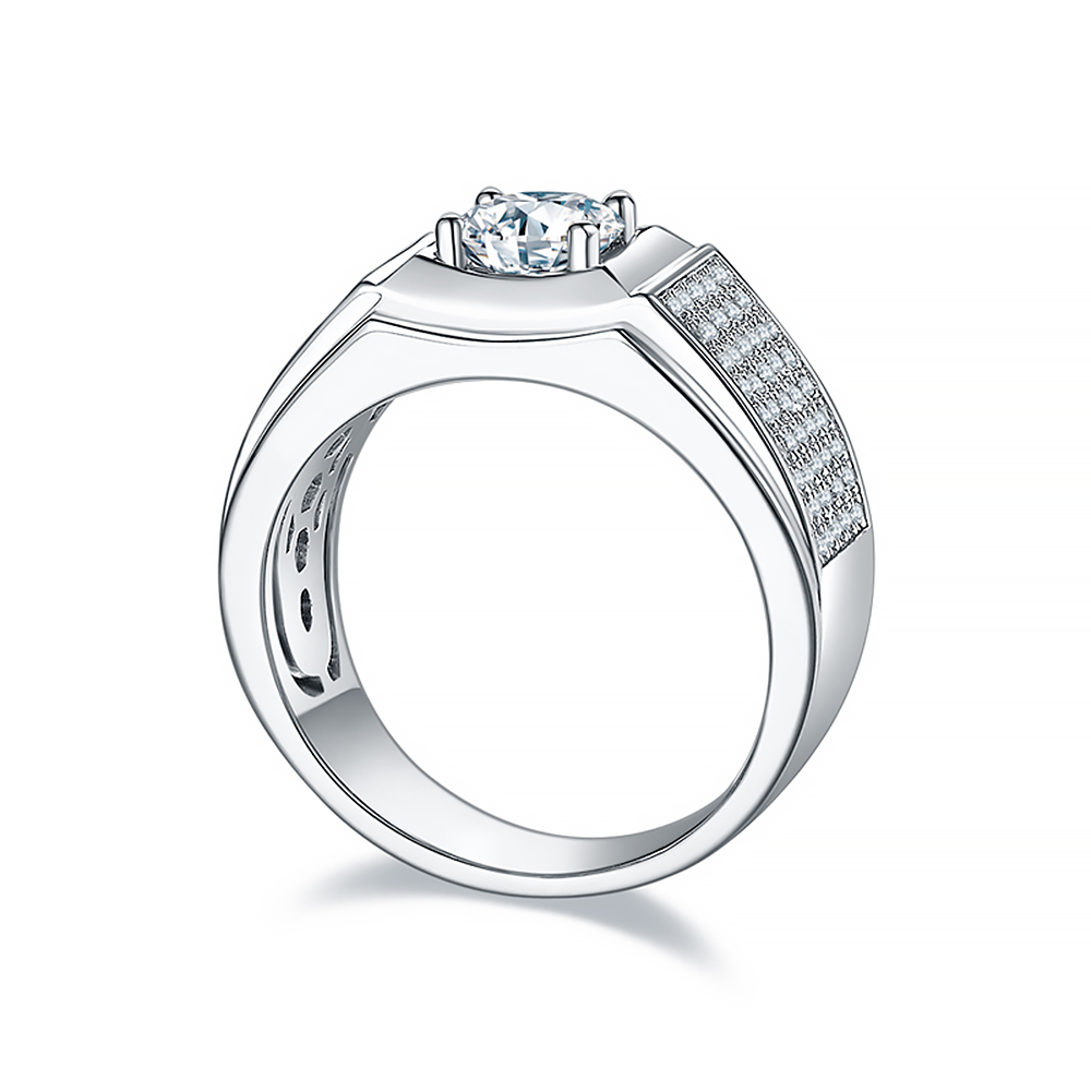 (任選兩只$16,800)【Bentley 賓利 鉑鑽戒】1克拉鉑鑽男戒-雍容華貴