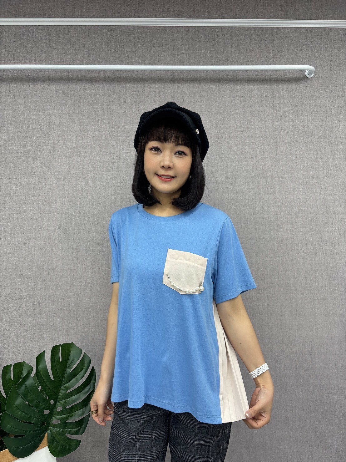 棉質後百摺上衣