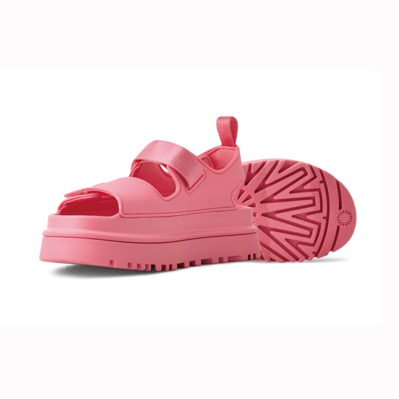 女鞋 UGG W GoldenGlow 粉色 熱力粉 防水 增高厚底涼鞋 膠鞋 雨鞋【UG1152685TPCL】